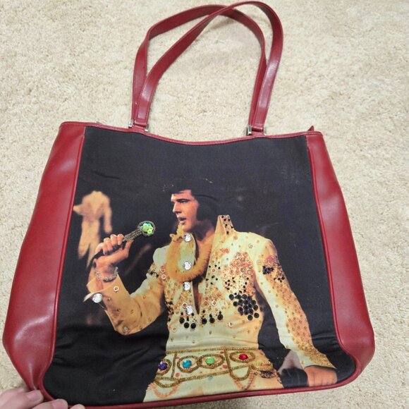 Vintage Graceland Elvis Presley Aloha From Hawaii Studded Handbag - Picture 3 of 11